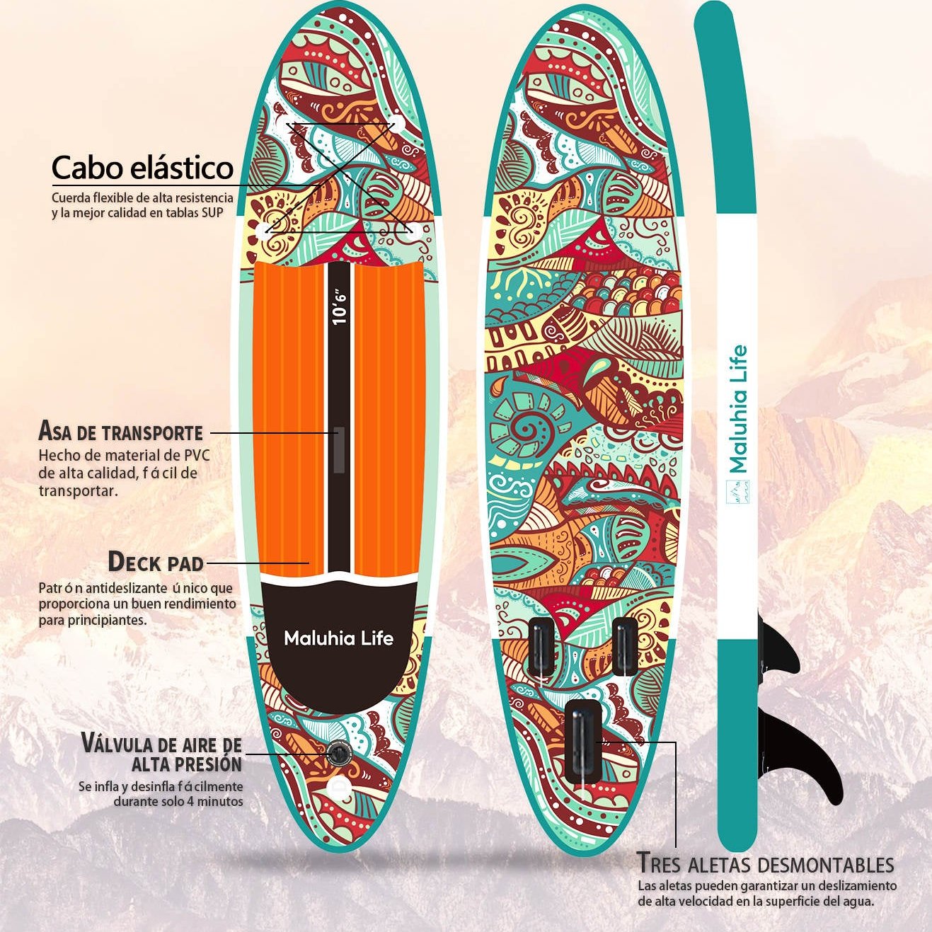 Nalu - Aufblasbares Paddle-Surfbrett 10'6 